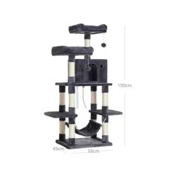 Cheap SONGMICS Arbre à Chat Pompons Gris Anthracite