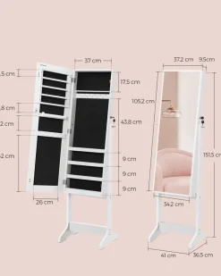 Store SONGMICS Armoire à bijoux cadre fin