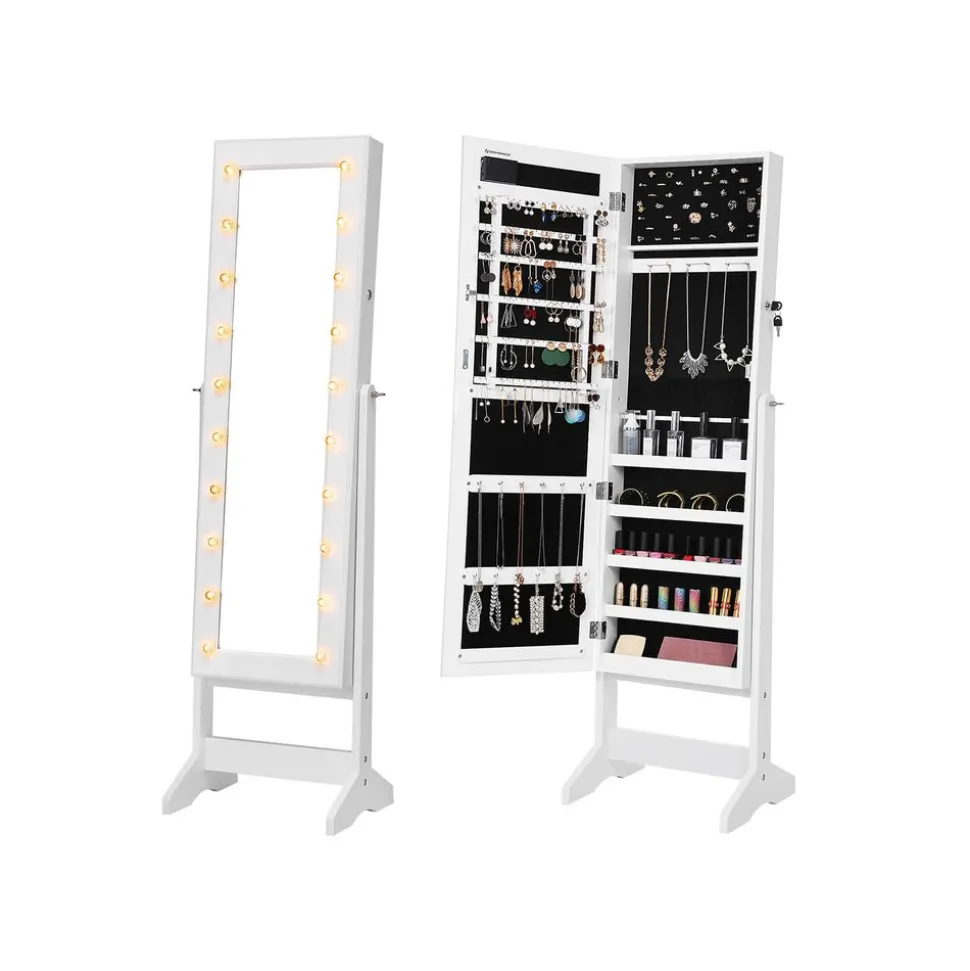 Clearance SONGMICS Armoire à bijoux LED Blanc
