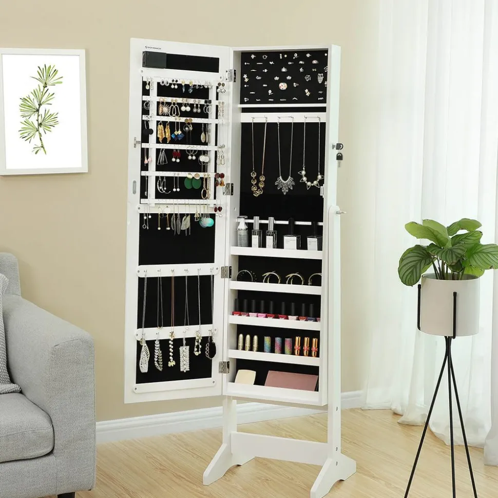 Clearance SONGMICS Armoire à bijoux LED Blanc