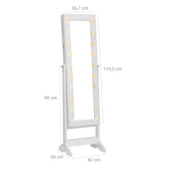 Clearance SONGMICS Armoire à bijoux LED Blanc