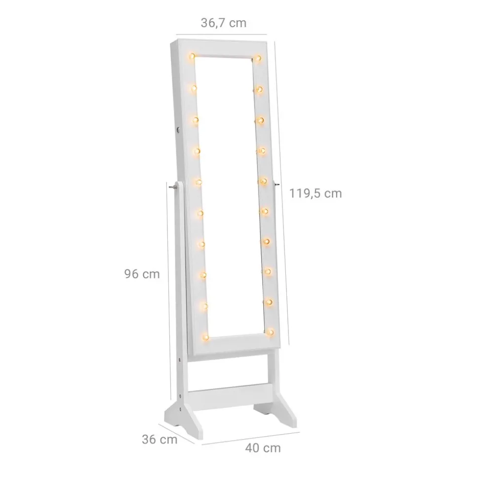 Clearance SONGMICS Armoire à bijoux LED Blanc