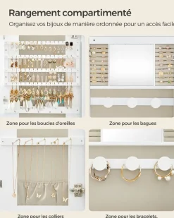 Flash Sale SONGMICS Armoire à Bijoux Murale Blanc