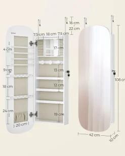 Flash Sale SONGMICS Armoire à Bijoux Murale Blanc