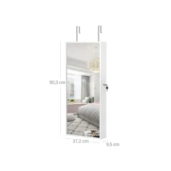 Cheap SONGMICS Armoire à bijoux murale cadre fin Blanc