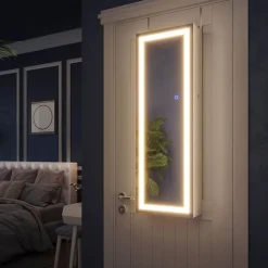 New SONGMICS Armoire à bijoux murale lumineuse Argent