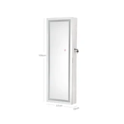 New SONGMICS Armoire à bijoux murale lumineuse Argent