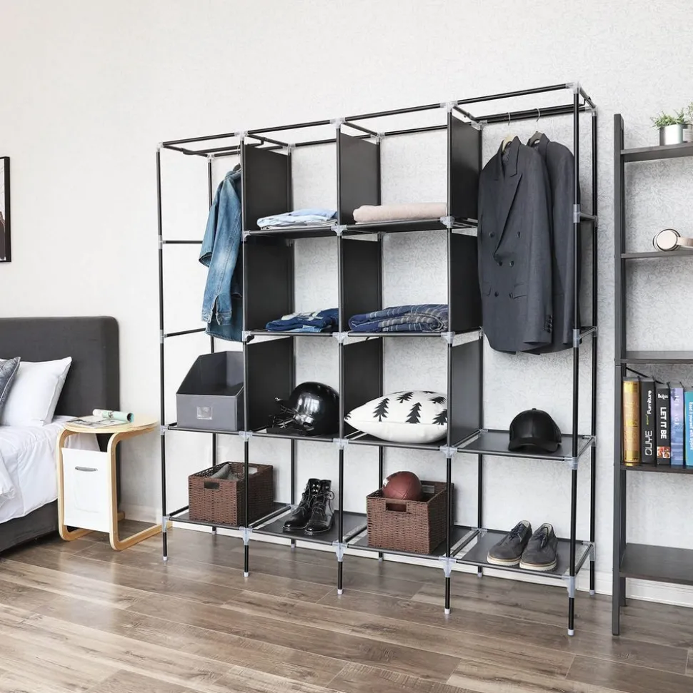 Fashion SONGMICS Armoire à vêtements noir