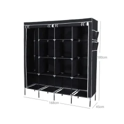 Fashion SONGMICS Armoire à vêtements noir