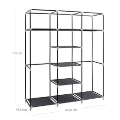 Cheap SONGMICS Armoire bêtements toile gris