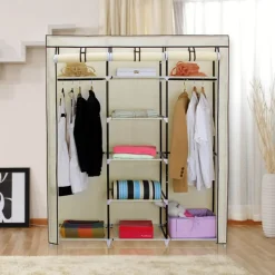 Cheap SONGMICS Armoire bêtements toile gris