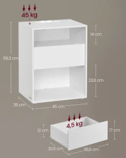 Best SONGMICS Armoire de rangement avec housse 45 x 127 x 176 cm gris