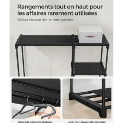 Sale SONGMICS Armoire de rangement pliable Noir