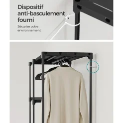 Sale SONGMICS Armoire de rangement pliable Noir