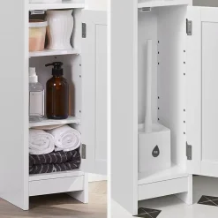 Clearance SONGMICS Armoire de salle de bain haute avec éclairage blanc nuage
