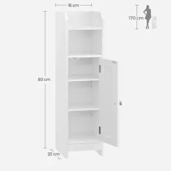 Clearance SONGMICS Armoire de salle de bain haute avec éclairage blanc nuage