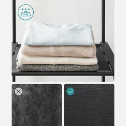 New SONGMICS Armoire en tissu noir