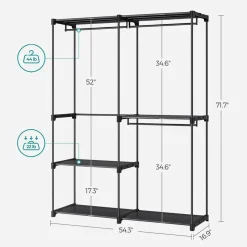 New SONGMICS Armoire en tissu noir