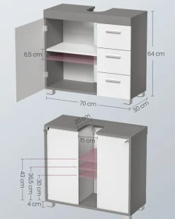Outlet SONGMICS Armoire murale 2 miroirs