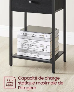 Shop SONGMICS Armoire ouvert noir