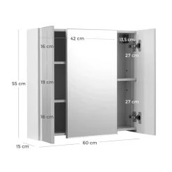 Discount SONGMICS Armoire salle de bain Gris Tourterelle