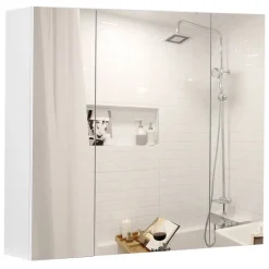 Discount SONGMICS Armoire salle de bain Gris Tourterelle