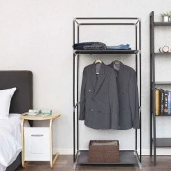 New SONGMICS Armoire vêtements pliable noir