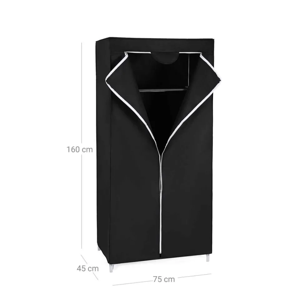 New SONGMICS Armoire vêtements pliable noir