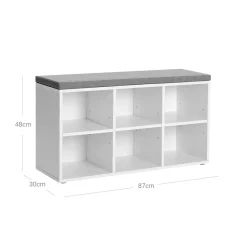 Clearance SONGMICS Banc à chaussures 6 cases Blanc