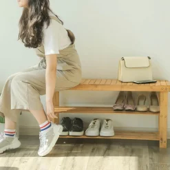 Flash Sale SONGMICS Banc à chaussures bambou Jaune