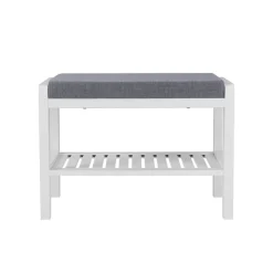 Outlet SONGMICS Banc à chaussures bambou Blanc