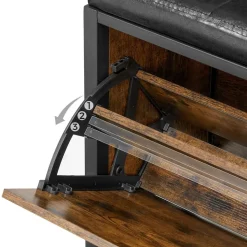 Cheap SONGMICS Banc à chaussures banquette Brun Vintage Noir