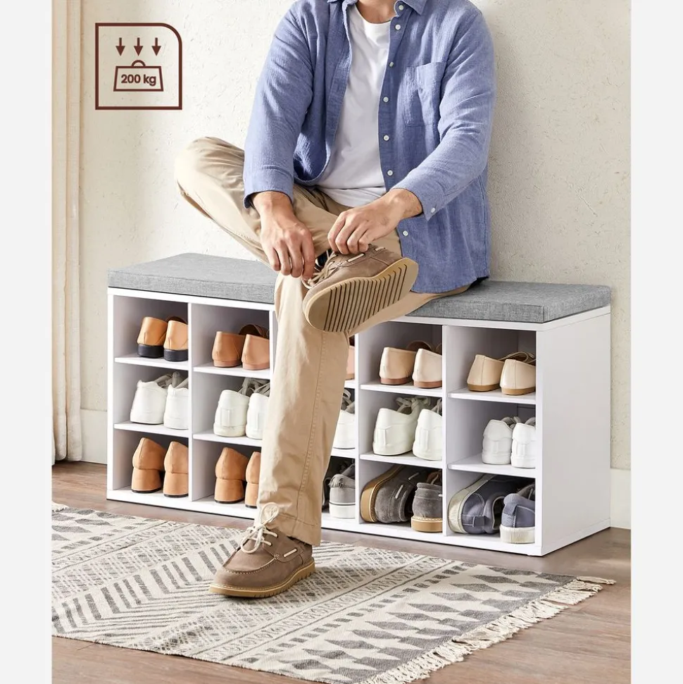 New SONGMICS Banc à chaussures blanc