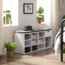 New SONGMICS Banc à chaussures Blanc