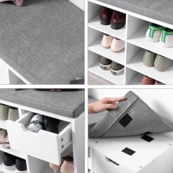 New SONGMICS Banc à chaussures Blanc