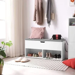 Best SONGMICS Banc à chaussures coussin Blanc