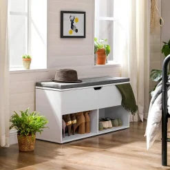 Best SONGMICS Banc à chaussures coussin Blanc