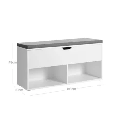 Best SONGMICS Banc à chaussures coussin Blanc