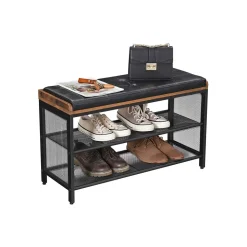 Best Sale SONGMICS Banc à chaussures effet cuir Brun Vintage Noir