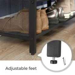 Best Sale SONGMICS Banc à chaussures effet cuir Brun Vintage Noir