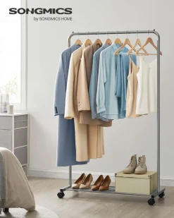 Cheap SONGMICS Banc à chaussures en bambou à 2 niveaux charge 150 kg 71 x 29 x 49 cm blanc et gris