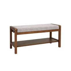 Discount SONGMICS Banc à chaussures hévéa brun Blanc