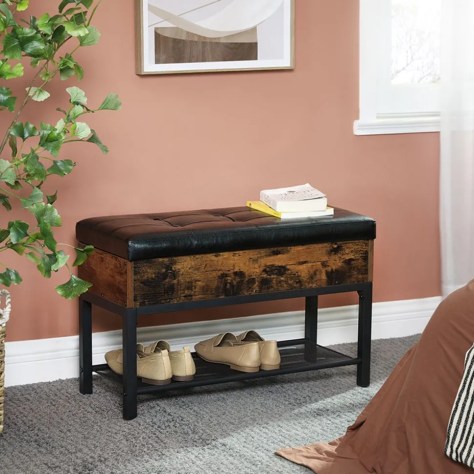 Best Sale SONGMICS Banc à chaussures industriel Marron Rustique