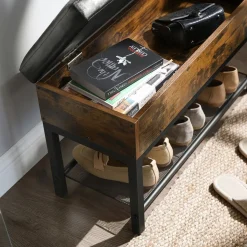 Best Sale SONGMICS Banc à chaussures industriel Marron Rustique