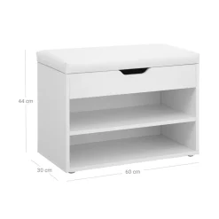 Sale SONGMICS Banc à chaussures M Blanc