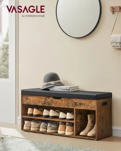 Best SONGMICS Banc à chaussures marron rustique