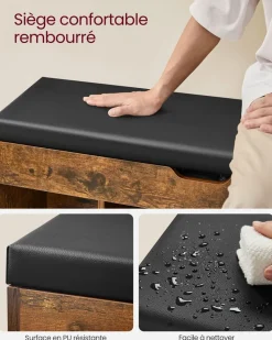 Best SONGMICS Banc à chaussures marron rustique