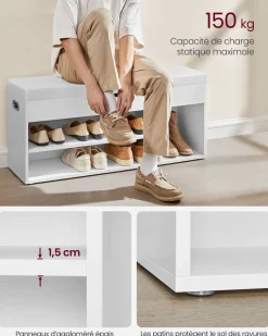 Best SONGMICS Banc à chaussures marron rustique