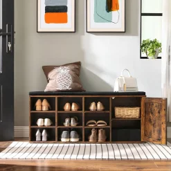 Flash Sale SONGMICS Banc à chaussures rembourré Marron Rustique