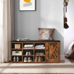 Flash Sale SONGMICS Banc à chaussures rembourré Marron Rustique